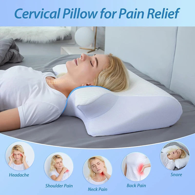 Side sleeper cervical contour pillow for better alignment
