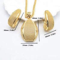 Luxury 18K Gold Plated Jewelry Set for Women Wedding Italian Jewellery Sets Bride Necklace and Earrings African Free Shipping