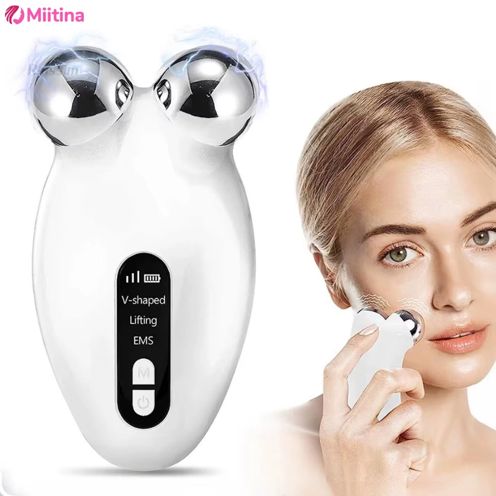 Facial Massager Microcurrent Roller EMS Device for Face Lifting Skin Tighten Rejuvenation Chin Remover anti Wrikle Double Care