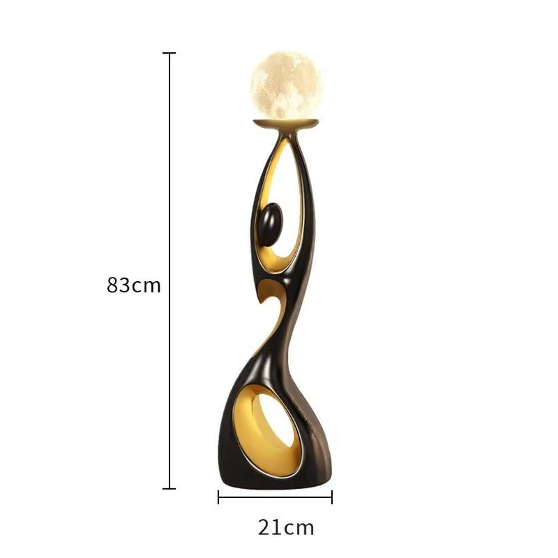 Resin Black & Gold Floor Lamp Elegant Living Room & Lobby Art Decoration