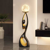 Resin Black & Gold Floor Lamp Elegant Living Room & Lobby Art Decoration