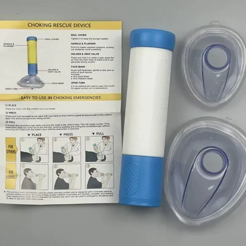Upgrade Portable anti Choking Device Choking Emergency Life Saving Suction Vac anti Choke Device First Aid Kit for Kids Adults