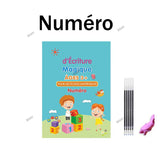 Reusable Children 3D Copybook for Calligraphy Numbers 0-10 Handwriting Copybooks Learning Math Writing Practice Book for Kids