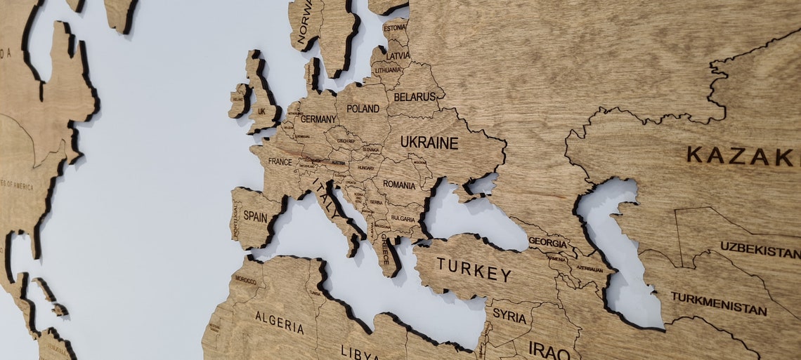 Wooden World Map Home Wall Decor Rustic Wall Decor Wood Art - stylishhomedecor2024.com