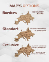 Wooden World Map Home Wall Decor Rustic Wall Decor Wood Art - stylishhomedecor2024.com
