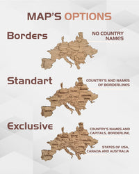 Wooden World Map Home Wall Decor Rustic Wall Decor Wood Art - stylishhomedecor2024.com