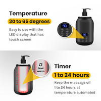 Bolusso Black Massage Oil Heater - 30 To 65 Degrees - Includes 2