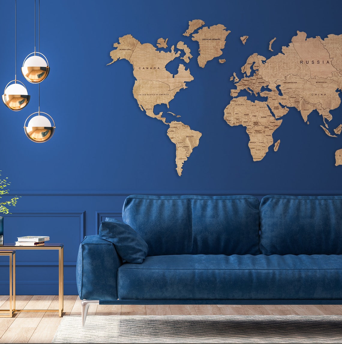 Wooden World Map Home Wall Decor Rustic Wall Decor Wood Art - stylishhomedecor2024.com
