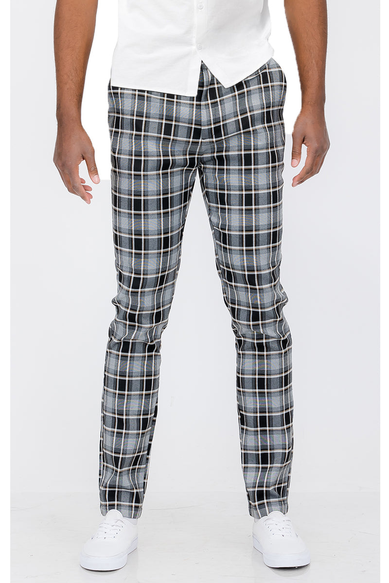 Plaid Slim Fit Trouser Pants - stylishhomedecor2024.com