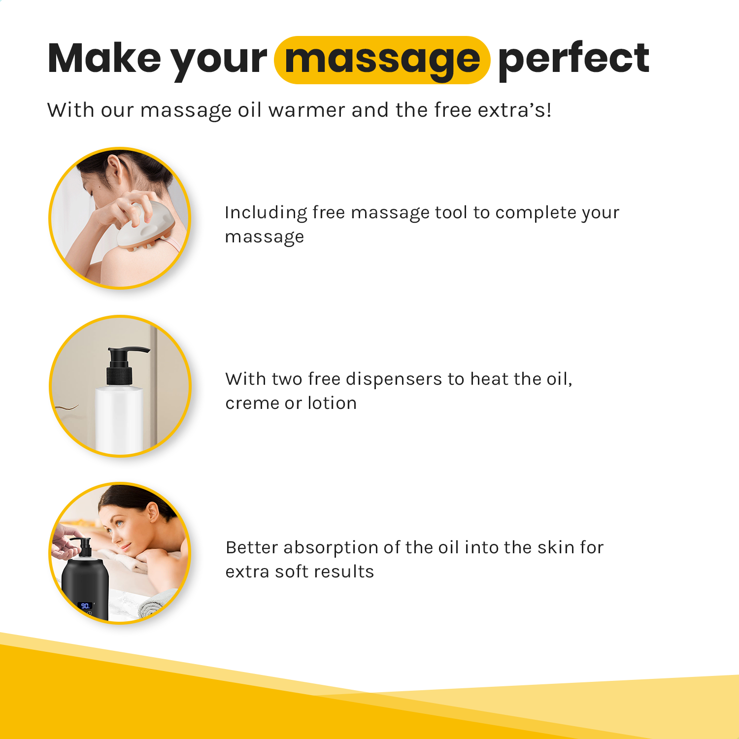 Bolusso Black Massage Oil Heater - 30 To 65 Degrees - Includes 2