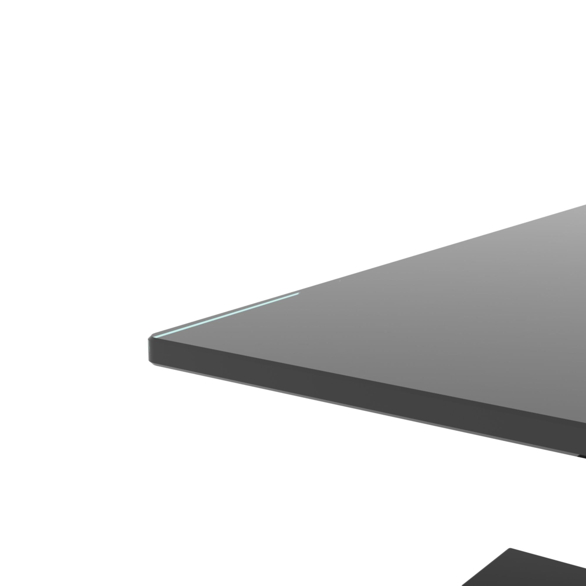 Rectangle Black Glass Coffee Table, Clear Coffee Table,Modern Side