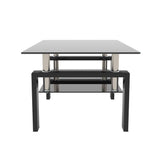 Rectangle Black Glass Coffee Table, Clear Coffee Table,Modern Side