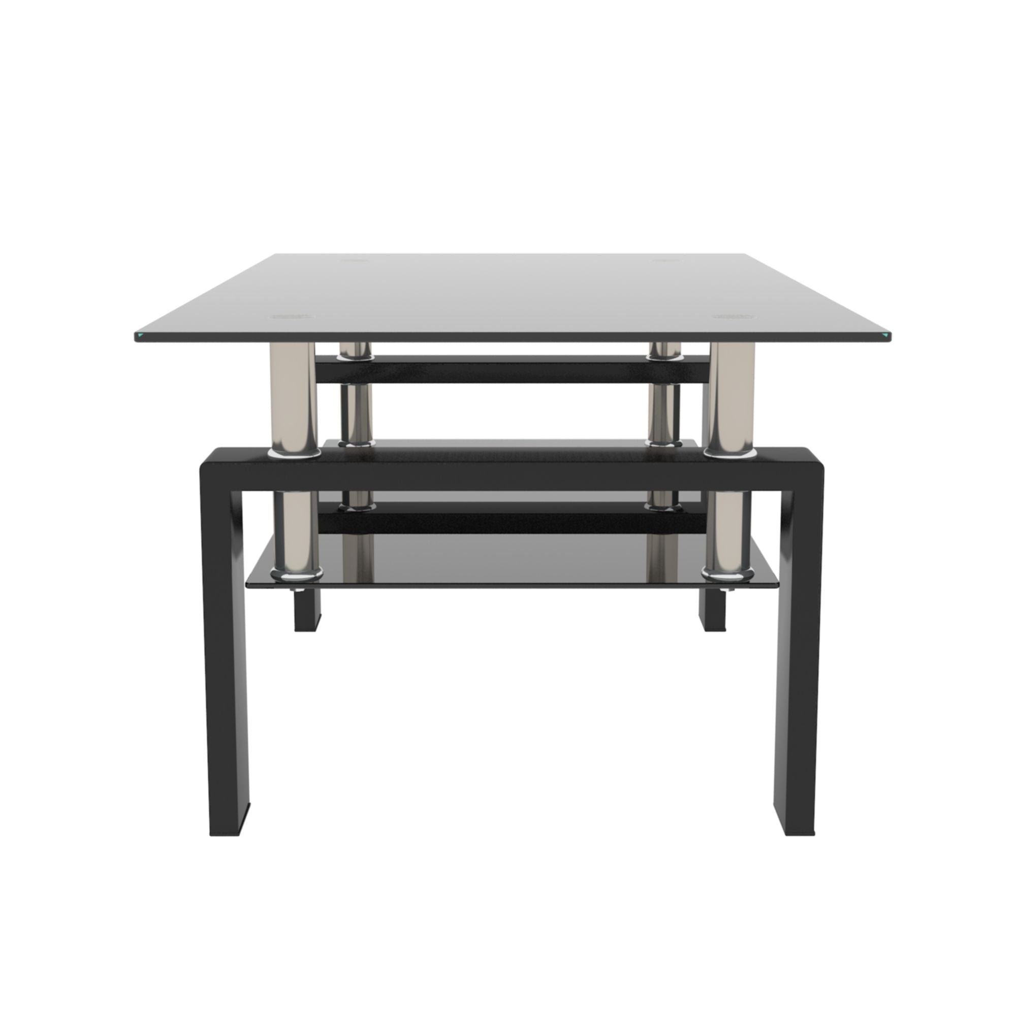 Rectangle Black Glass Coffee Table, Clear Coffee Table,Modern Side