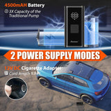 AVID POWER Portable Tire Inflator for Car, Cordless Air Compressor W/ 4500Mah Battery and 12V DC Adapter, Air Pump for Car Tires, Motorcycle, Bicycle, Ball and Small Inflatables W/Smart Modes