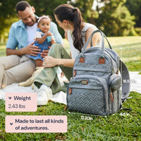 Babbleroo Diaper Bag Backpack - Baby Essentials Travel Tote - Multi Function Waterproof Diaper Bag, Travel Essentials Baby Bag with Changing Pad, Stroller Straps & Pacifier Case - Unisex, Black