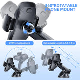 Universal Car Phone Holder Upgraded 360° Rotatable for Dashboard, Windshield & Air Vent Mount for 4.0"-7.0" Phones (Iphone, Google Pixel, Samsung Galaxy, Motorola,Etc)