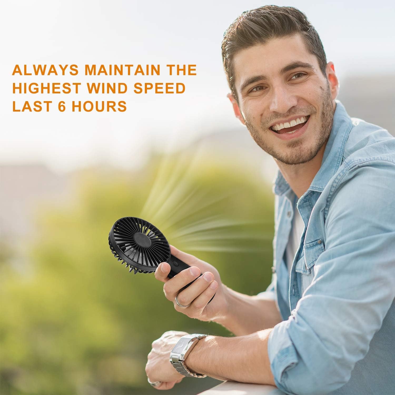 Portable Handheld Fan, 4000Mah Battery Operated Rechargeable Personal Fan, 6-15 Hours Working Time for Outdoor Activities, Summer Gift for Men Women - stylishhomedecor2024.com