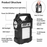 Solar Generator Portable Power Station with Solar Panel, 8000Mah Battery 3 LED Bulbs Flashlights Fm Radio for Home Outdoors Camping Travel Emergency - stylishhomedecor2024.com