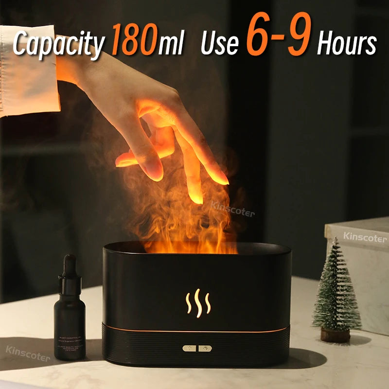 Aroma Diffuser Air Humidifier Ultrasonic Cool Mist Maker Fogger Led Essential Oil Flame Lamp Difusor - stylishhomedecor2024.com