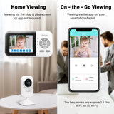 Upgrade Video Baby Monitor with 2 Cameras and Audio 2.8" LCD Screen, Night Vision, APP, 2 Way Talk, 1200Ft Long Range, Feeding Clock, Temperature Detection, Portable Wireless Baby Cam Home Use - stylishhomedecor2024.com