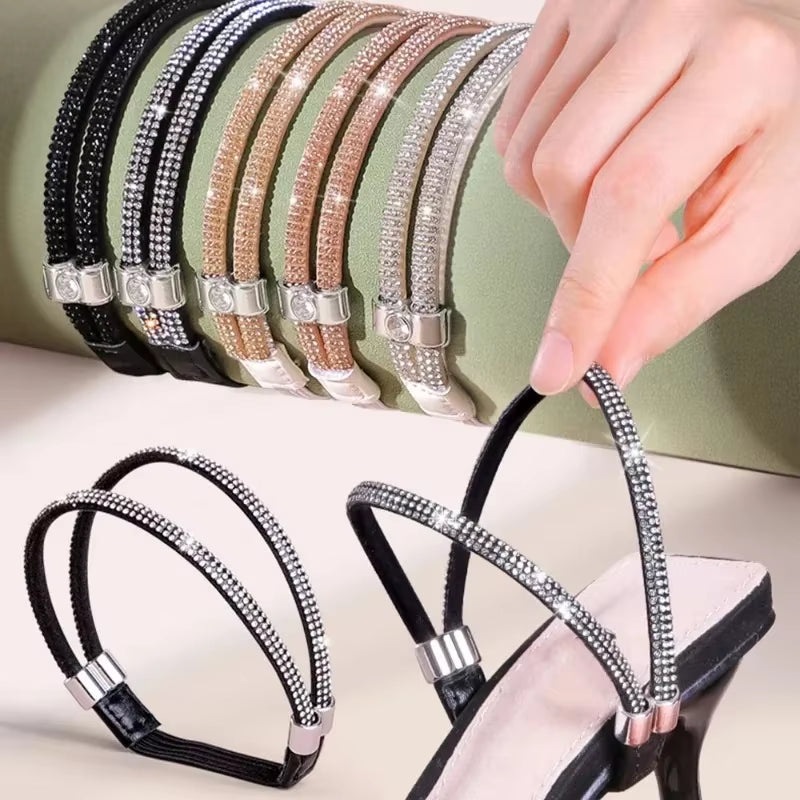 Anti-Skid Rhinestone High Heel Straps – 2-Piece Elastic Fixing Belts - stylishhomedecor2024.com