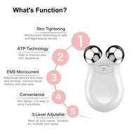 Microcurrent Facial Massager Roller anti Wrinkles EMS Face Lift Skin Tightening Machine Face Firming Slimming Skin Care Tools