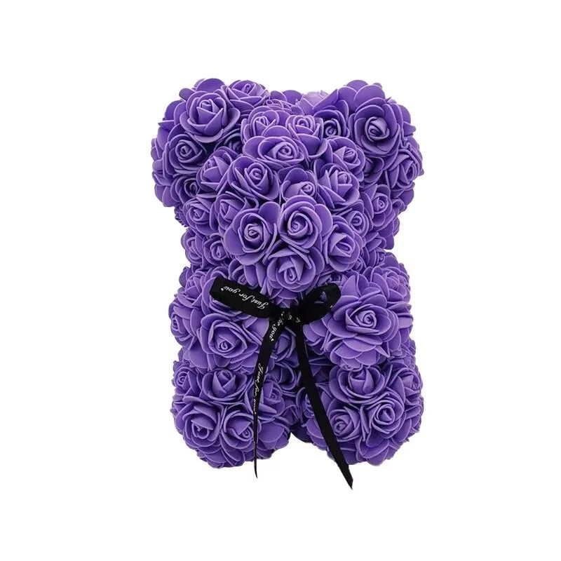 1Pc Artificial Rose Bear Flower a Gift for Women Christmas Valentine'S Day Birthday Anniversary