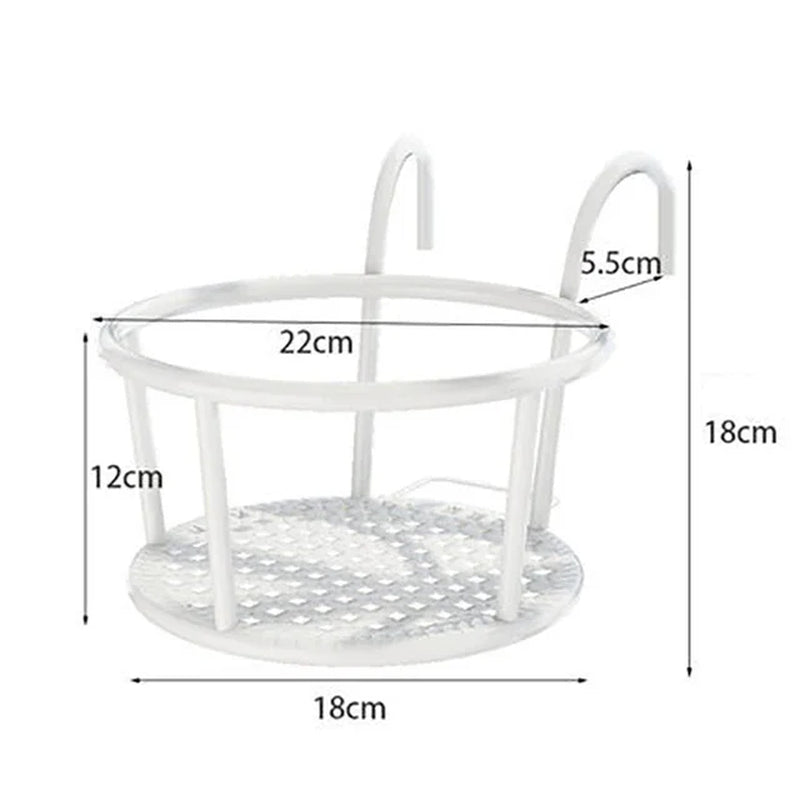 European Style Balcony Iron Flower Stand Outdoor Hanging Potted Plant Flower Pot Rack Window Hanging Suspension Rack Basket