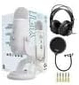 Yeti USB Microphone (Blackout) Bundle with Knox Gear Headphones and Pop Filter (3 Items) - stylishhomedecor2024.com