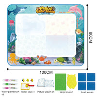 Magic Water Drawing Mat Extra Large Water Doodle Toy Set Painting Board Children Educational Toys Gift for Kids Multiple Size