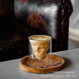 Skull Cup Double-Layered Transparent Skull Head Coffee Mug Crystal Glass Cup for Home Bar Club Whiskey Wine Vodka and Beer Wine