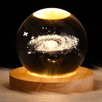 3D Crystal Ball LED Night Light Glowing Planetary Galaxy Lamp for Home Bedrom Desk Creative Decor Gift Planet Moon Bedside Lamp - stylishhomedecor2024.com