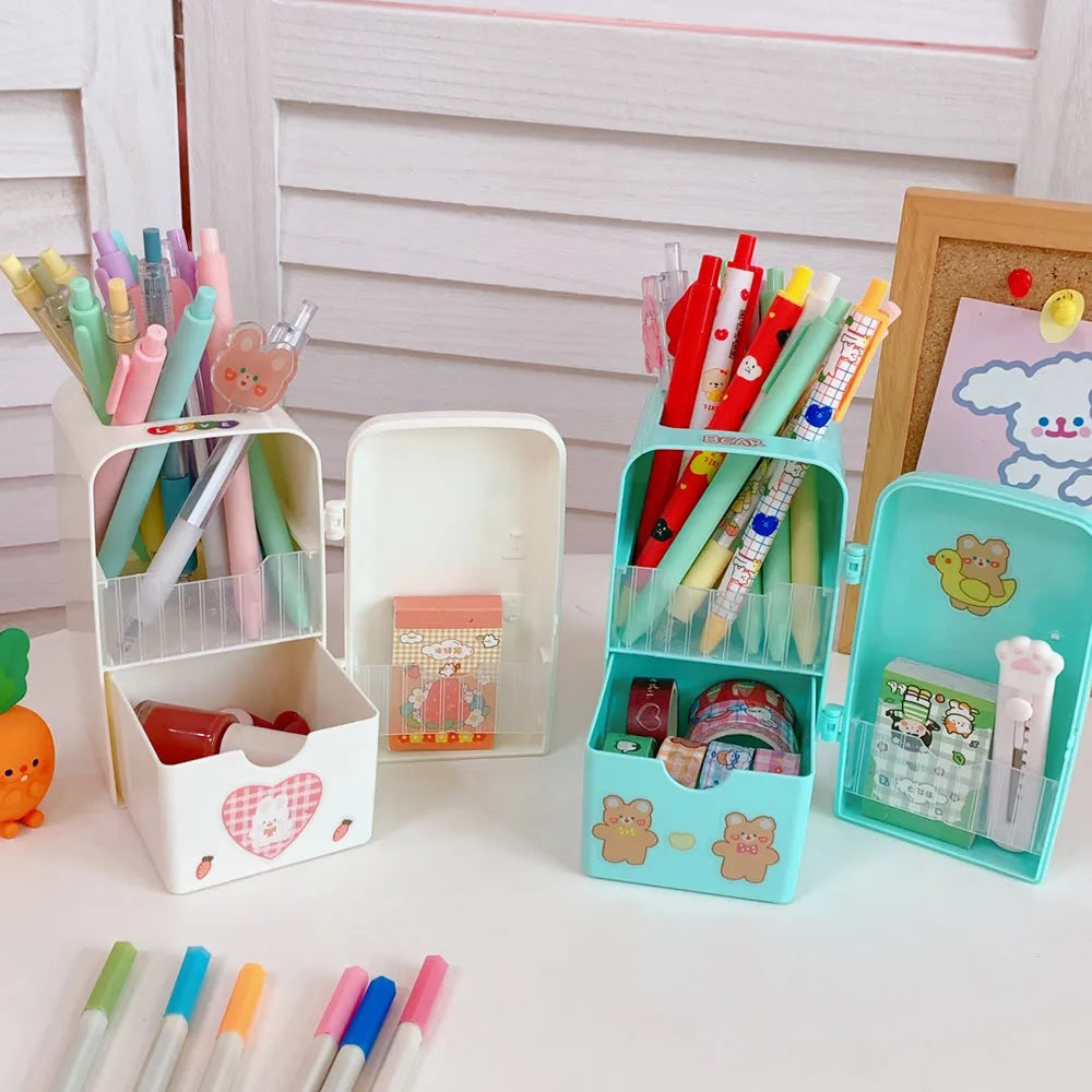 INS Style Pen Holder Creative Refrigerator Cute Large Capacity Desktop Storage Holder Fashion Sweet Multifunctional Pen Holder