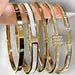 6pcs Stylish Titanium Steel Gold Bracelet, Fashionable Classic Style - stylishhomedecor2024.com