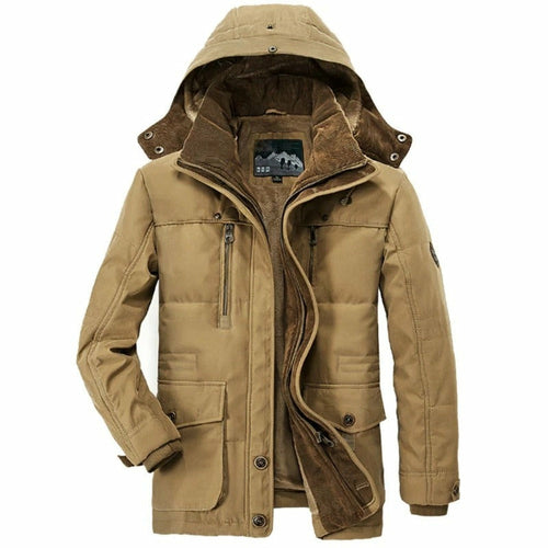Mens Hooded Winter Parka Coat with Inner Fleece - stylishhomedecor2024.com