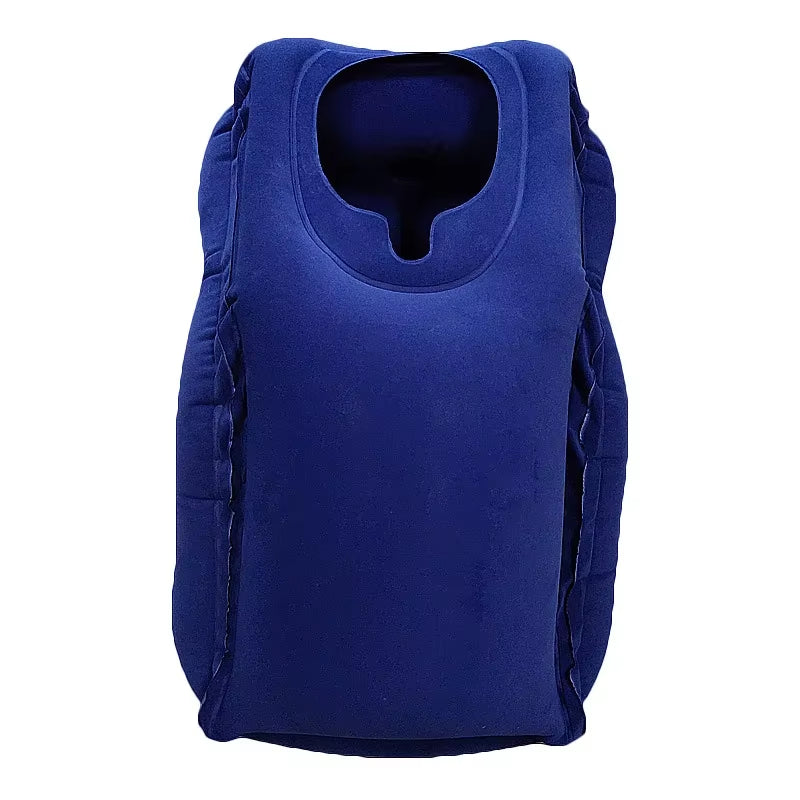 Lightweight inflatable pillow for airplane travel
