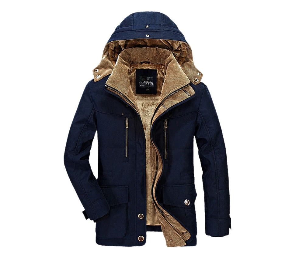 Mens Hooded Winter Parka Coat with Inner Fleece - stylishhomedecor2024.com