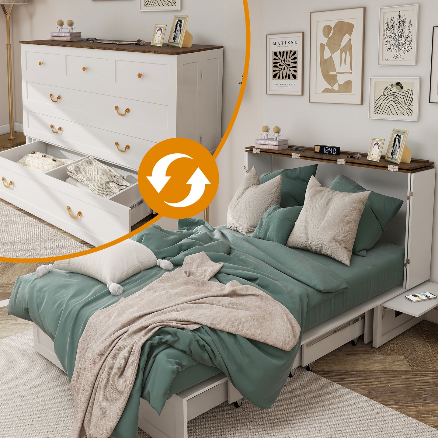 Murphy cabinet bed folded into chest