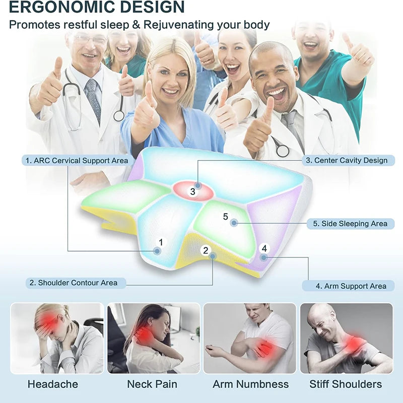 Premium memory foam ergonomic neck pillow