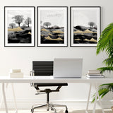 Scandinavian home decor for office | set of 3 wall art prints