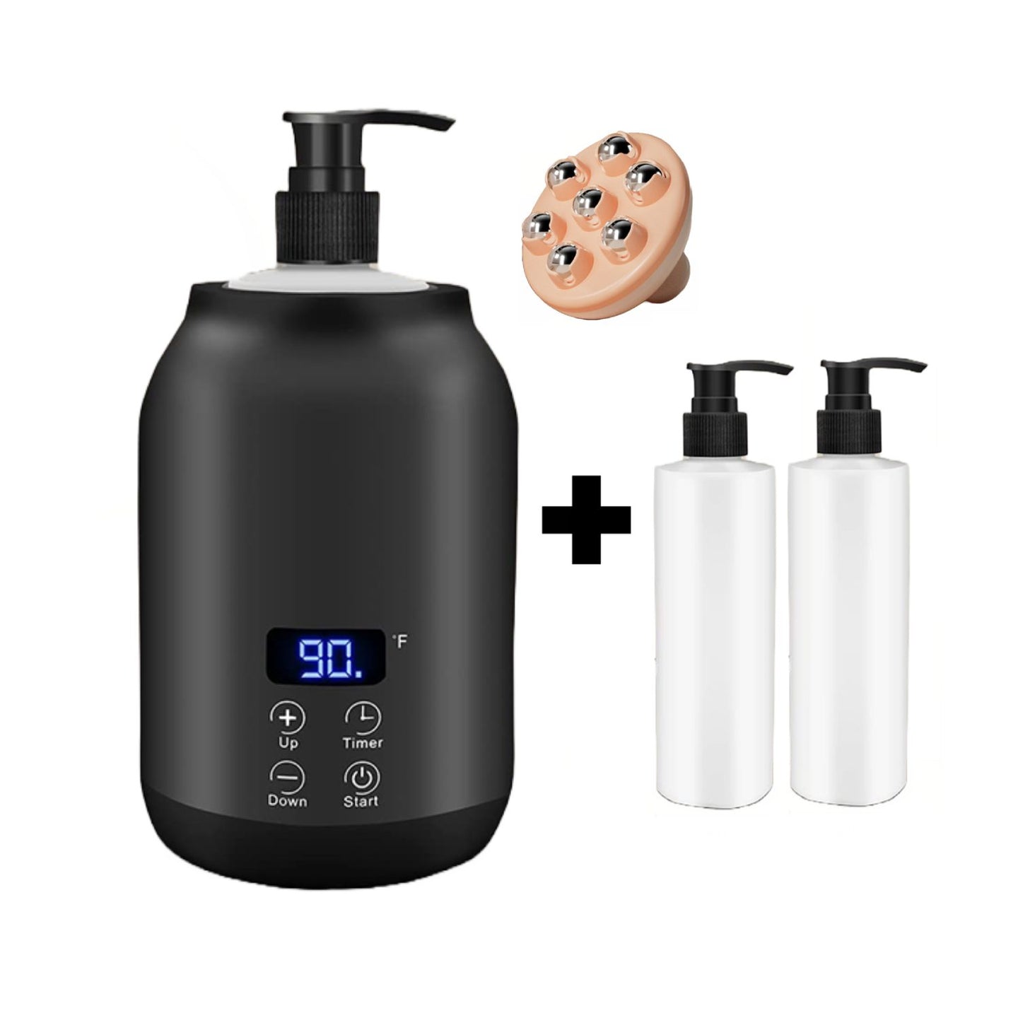 Bolusso Black Massage Oil Heater - 30 To 65 Degrees - Includes 2