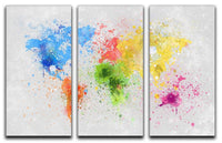 world map painting 3 Split Panel Canvas Print - stylishhomedecor2024.com